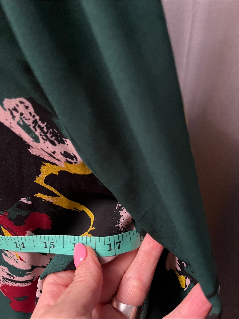 Chaus Forest Green Floral Zip-Front Long Sleeve Top - Picture 5 of 5
